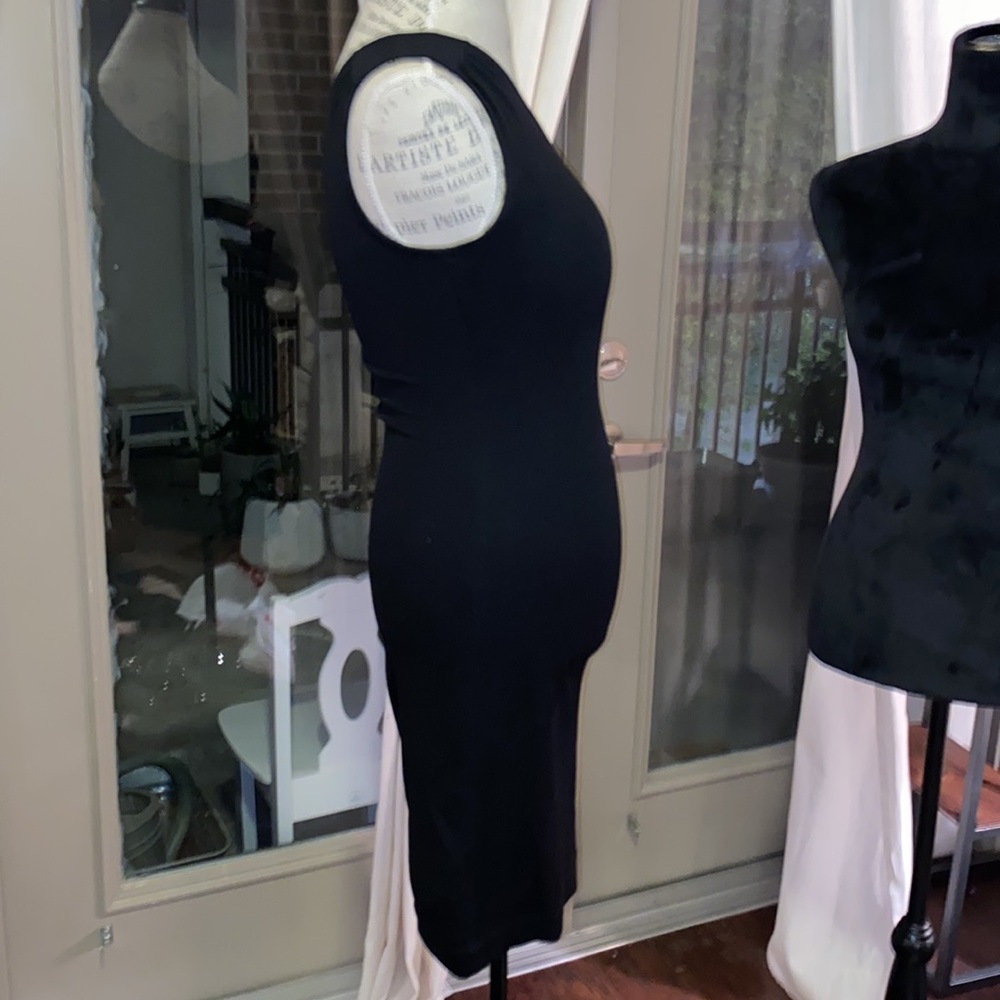 Banana Republic black one shoulder cocktail dress fitted side zipper size 0​​ - Picture 2 of 7